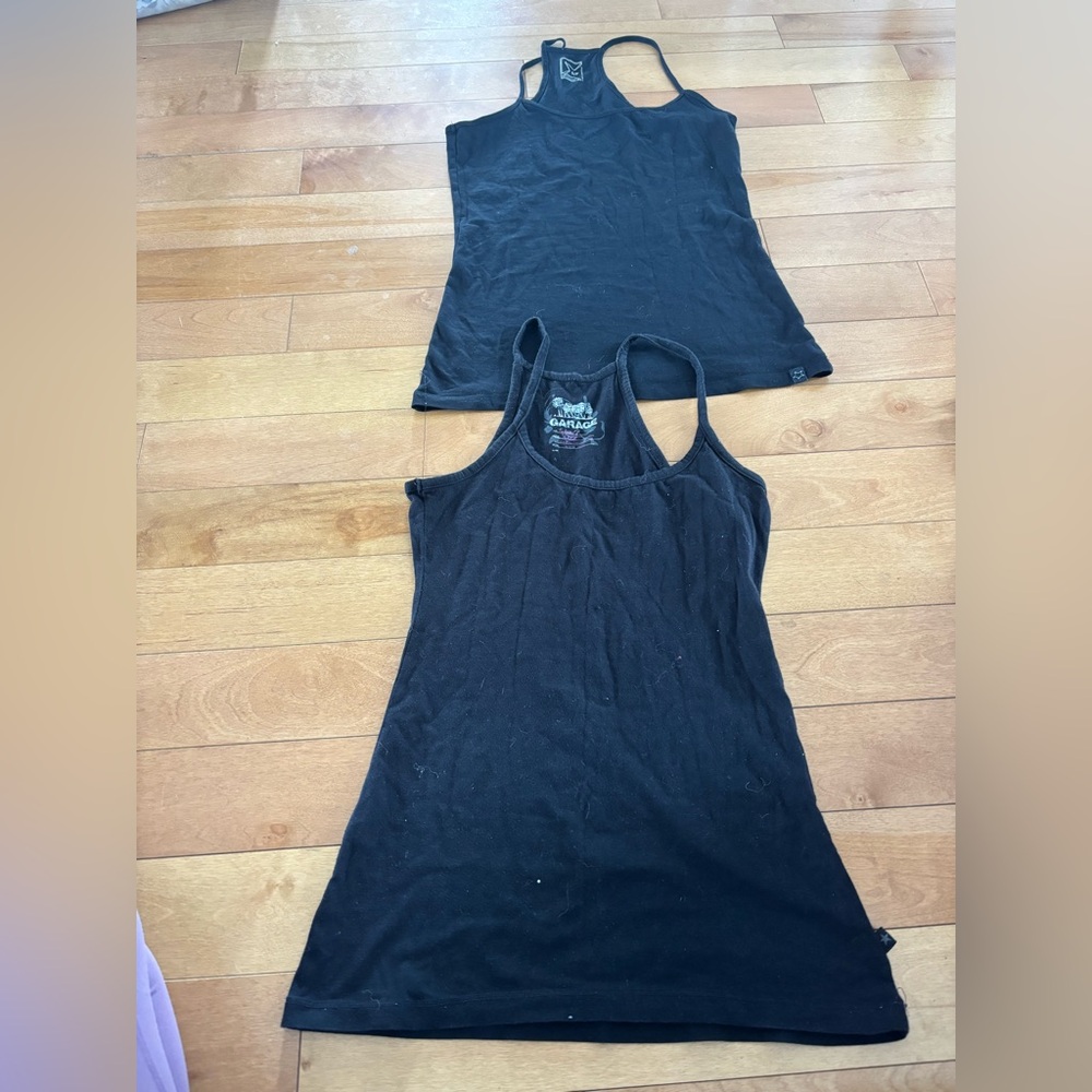 Bundle two black vintage Garage camisoles